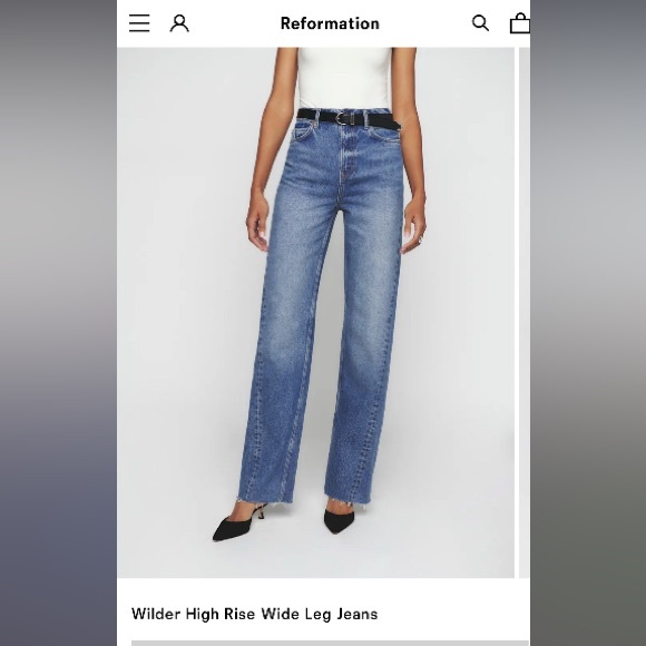 Reformation Wilder High Rise Wide Leg Jeans Sz 28 - Picture 1 of 13
